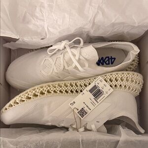 Adidas White Sneakers with Textured Sole